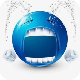 Sticker Синий смайл 😨 - 5