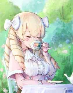 Стикер Sipping tea - 6