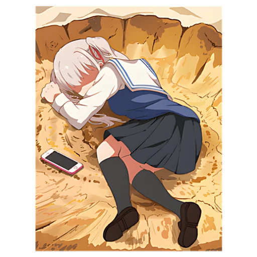 Sticker Школьница-тян @nyasticks - 0