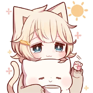 Sticker Сонный котёнок 3 @Nyasticks - 0