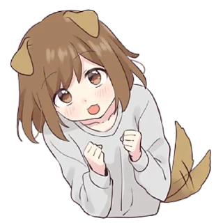 Стикер Собака-тян @nyasticks - 1