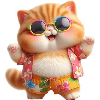 Sticker Летний котик @Nyasticks - 5