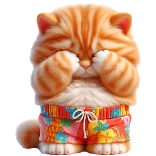 Sticker Летний котик @Nyasticks - 1