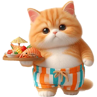 Sticker Летний котик @Nyasticks - 0