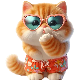 Sticker Летний котик @Nyasticks - 10