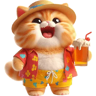 Sticker Летний котик @Nyasticks - 7