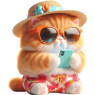 Sticker Летний котик @Nyasticks - 2