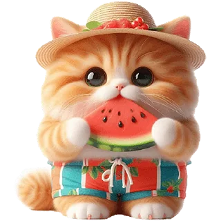 Sticker Летний котик @Nyasticks - 8