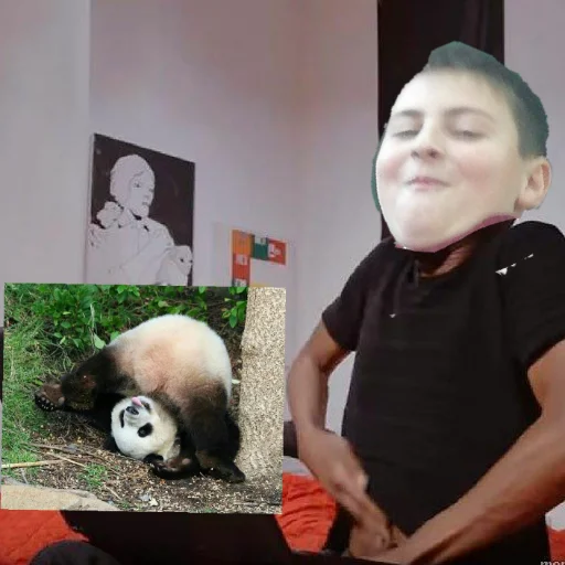 person panda human face