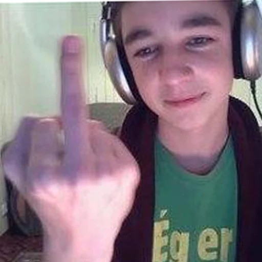 person human face headphones