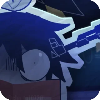 Стикер стикеры по дангер ау fpe🖤⚠️ - 4