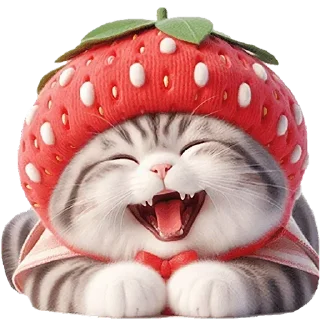 Sticker Strawberry Cat @SbornikStickers - 11