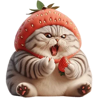 Sticker Strawberry Cat @SbornikStickers - 5