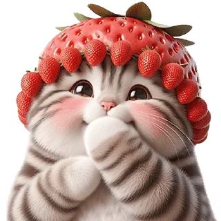 Sticker Strawberry Cat @SbornikStickers - 8