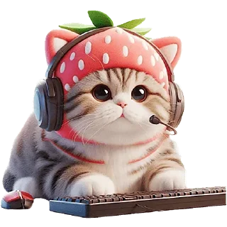 Sticker Strawberry Cat @SbornikStickers - 10