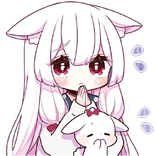 Стикер Сладкая зайка @Nyasticks - 9