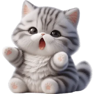 Стикер Полосатый котёнок @Nyasticks - 4