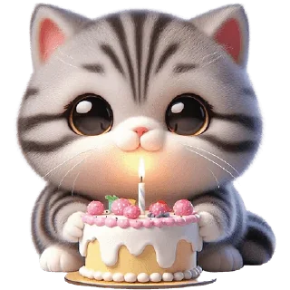 Стикер Полосатый котёнок @Nyasticks - 9