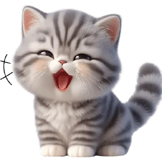 Стикер Полосатый котёнок @Nyasticks - 6