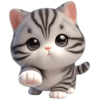 Стикер Полосатый котёнок @Nyasticks - 3