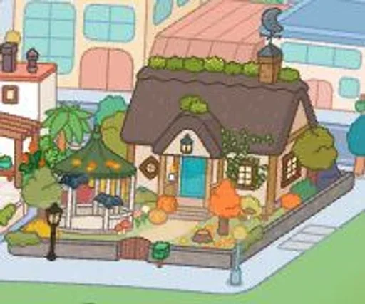 cartoon building house