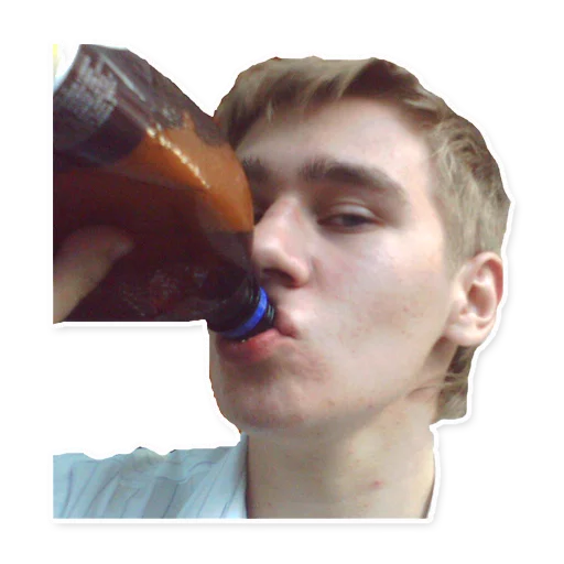 human face person soft drink