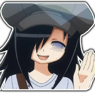 Sticker Tomoko by @anime_stickerr - 0