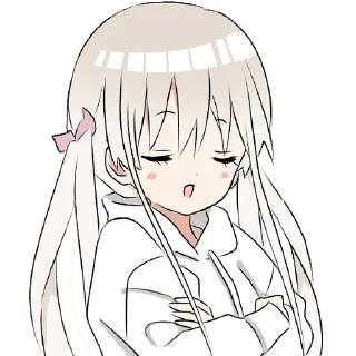 Sticker Тян в толстовке 2 @nyasticks - 0