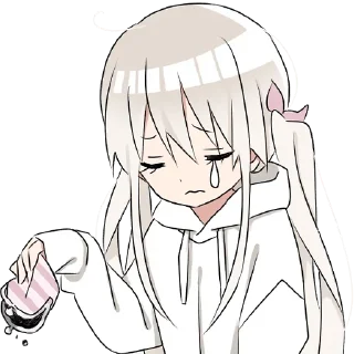 Sticker Тян в толстовке 2 @nyasticks - 1