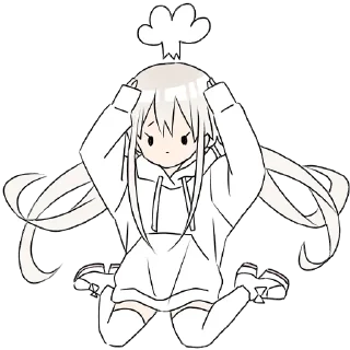 Sticker Тян в толстовке 2 @nyasticks - 7