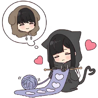 Стикер Юрудура-тян 10 @Nyasticks - 4