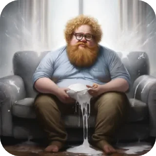 Sticker Волосатый пенис бобра - 1