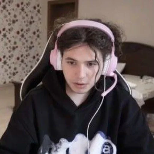 headphones indoor human face