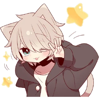 Стикер Коричневый котёнок 2 @Nyasticks - 7