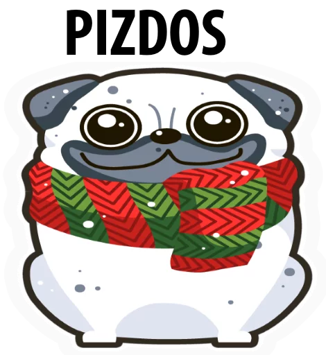 Стикер WHITE_PUG - 1