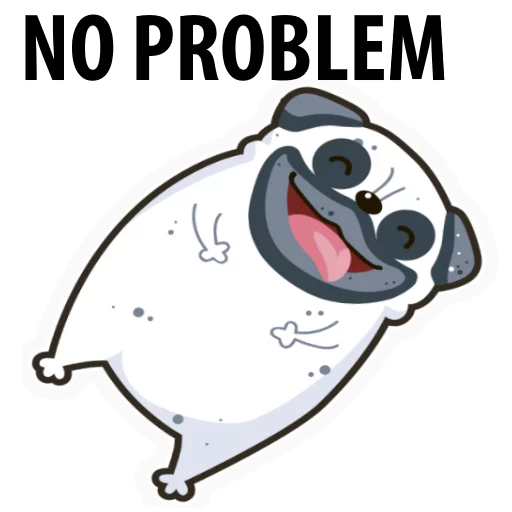 Sticker WHITE_PUG - 1
