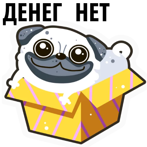 Стикер WHITE_PUG - 1