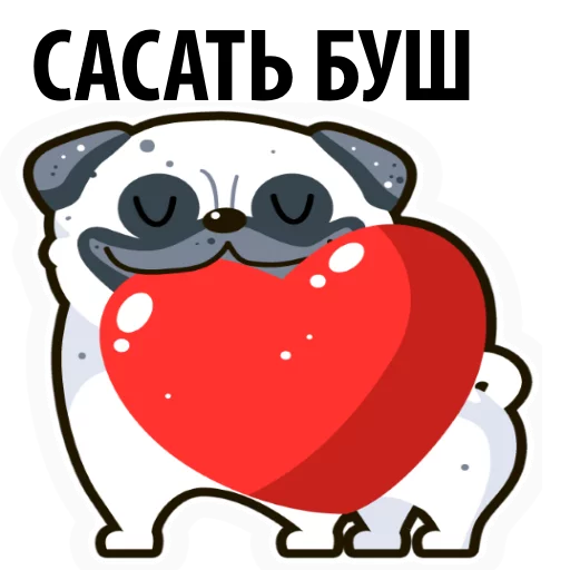 Стикер WHITE_PUG - 1