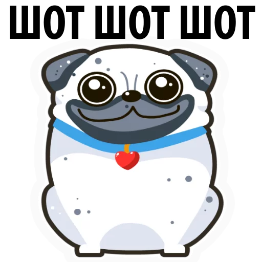 Sticker WHITE_PUG - 1