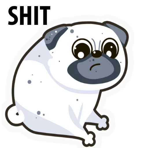 Sticker WHITE_PUG - 1