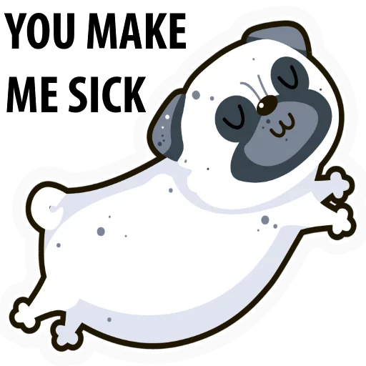 Sticker WHITE_PUG - 1