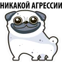 Sticker White Pug @stickersb2b - 9