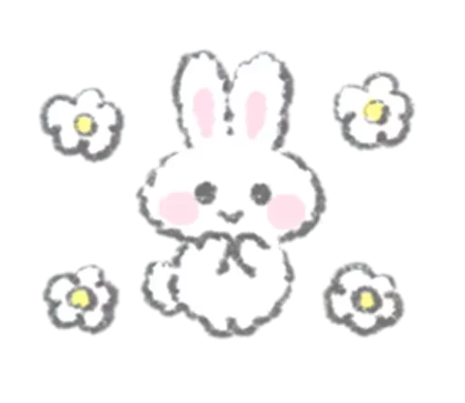Стикер White Bunny🐰 by @mlOobot - 3