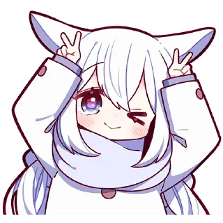 Стикер Белая зайка 2 @Nyasticks - 10