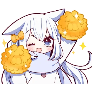 Стикер Белая зайка 2 @Nyasticks - 5