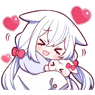 Стикер Белая зайка 2 @Nyasticks - 0