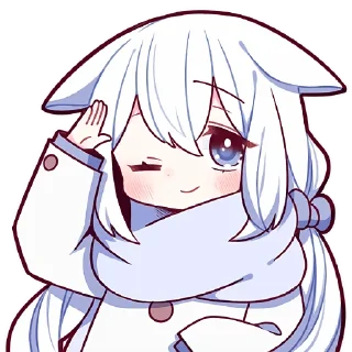 Стикер Белая зайка 2 @Nyasticks - 7