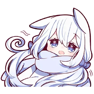 Стикер Белая зайка 2 @Nyasticks - 9