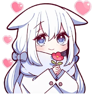 Стикер Белая зайка 2 @Nyasticks - 2