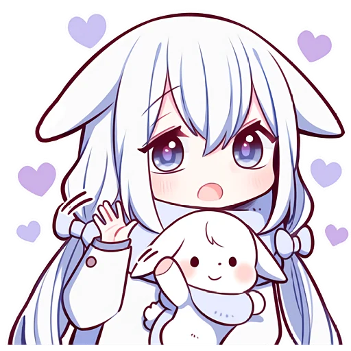 Sticker White_rabbit_Nyasticks - 1